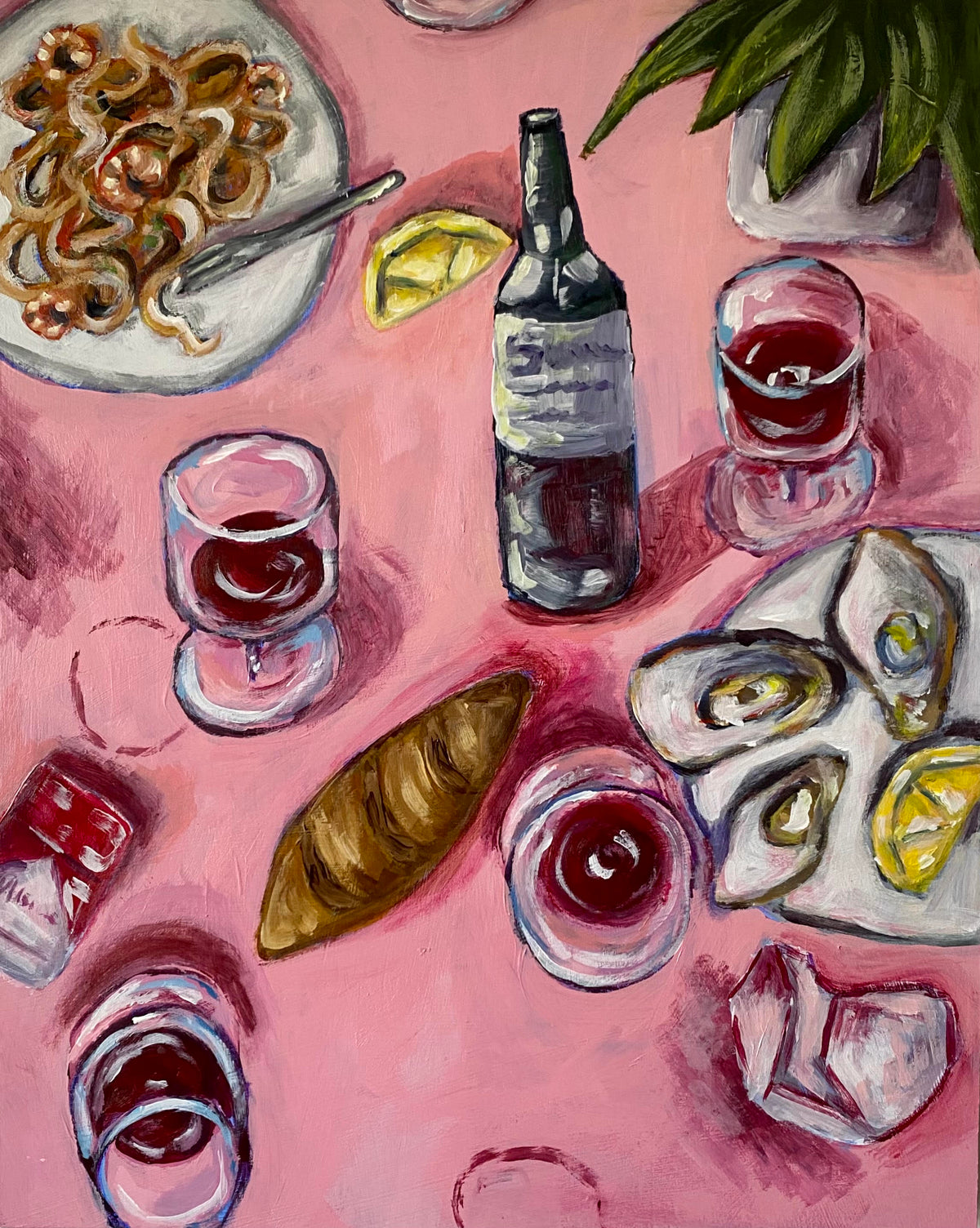"Catching Up" 40x50cm